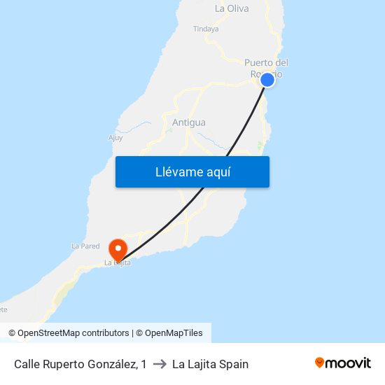 Calle Ruperto González, 1 to La Lajita Spain map