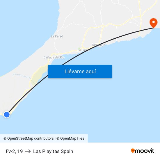 Fv-2, 19 to Las Playitas Spain map