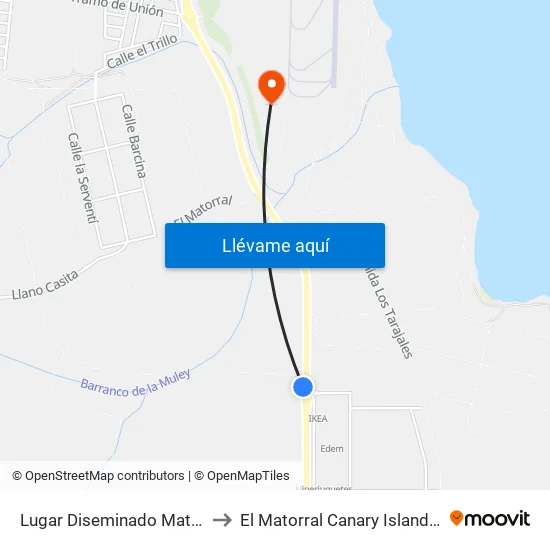 Lugar Diseminado Matorral, 2 to El Matorral Canary Islands Spain map