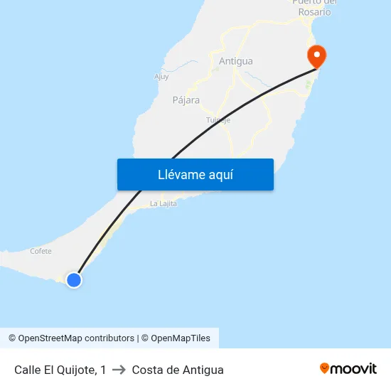 Calle El Quijote, 1 to Costa de Antigua map