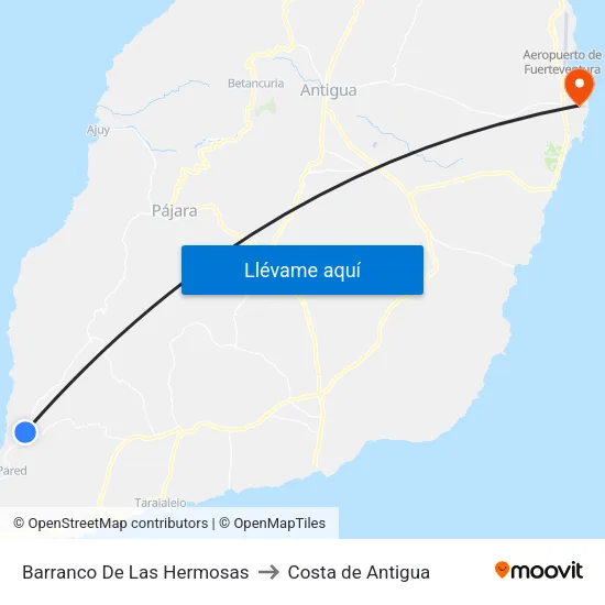 Barranco De Las Hermosas to Costa de Antigua map