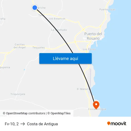 Fv-10, 2 to Costa de Antigua map