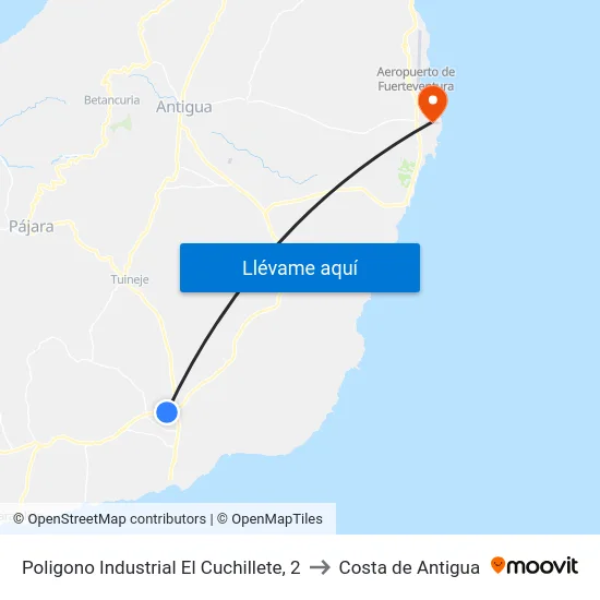 Poligono Industrial El Cuchillete, 2 to Costa de Antigua map