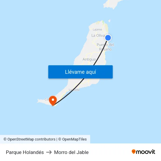 Parque Holandés to Morro del Jable map