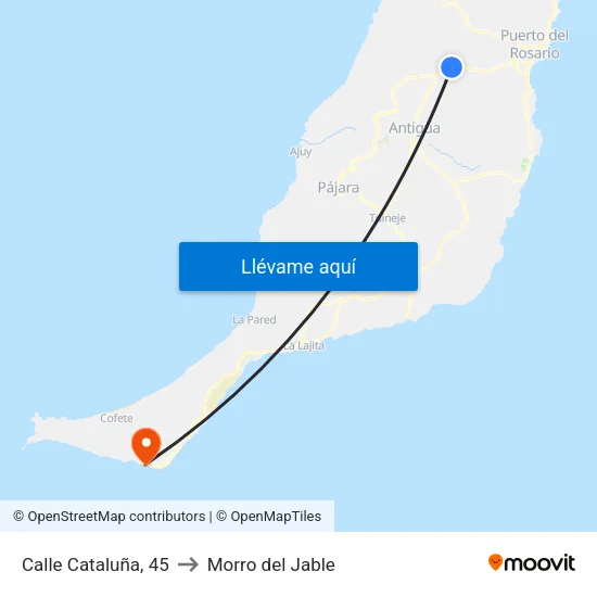 Calle Cataluña, 45 to Morro del Jable map