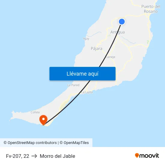 Fv-207, 22 to Morro del Jable map