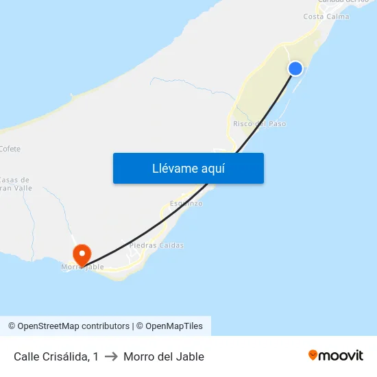 Calle Crisálida, 1 to Morro del Jable map