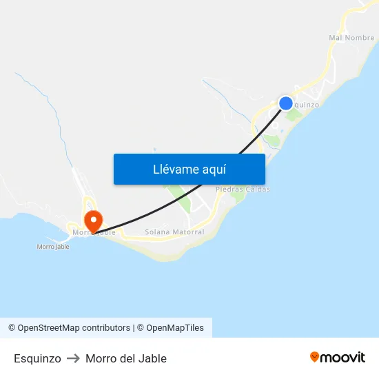 Esquinzo to Morro del Jable map
