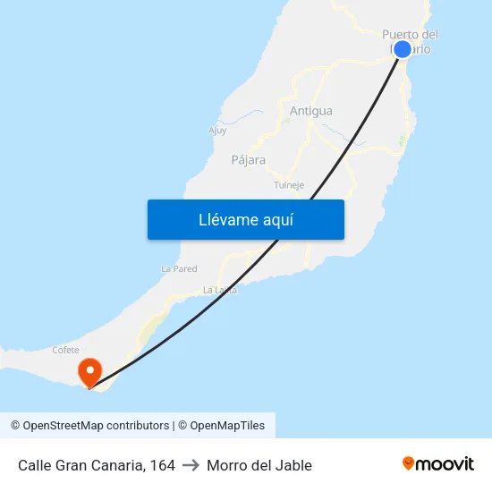 Calle Gran Canaria, 164 to Morro del Jable map