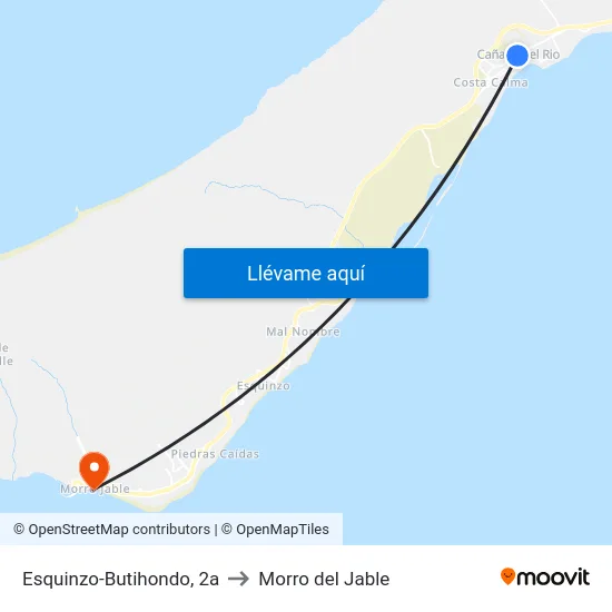 Esquinzo-Butihondo, 2a to Morro del Jable map