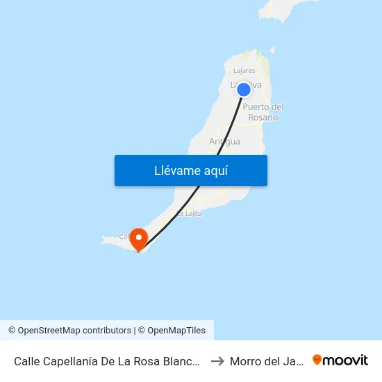 Calle Capellanía De La Rosa Blanca, 38 to Morro del Jable map