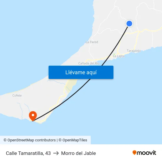 Calle Tamaratilla, 43 to Morro del Jable map