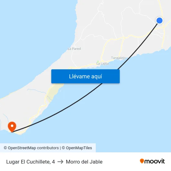 Lugar El Cuchillete, 4 to Morro del Jable map