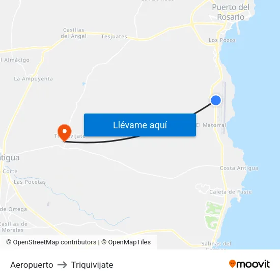 Aeropuerto to Triquivijate map