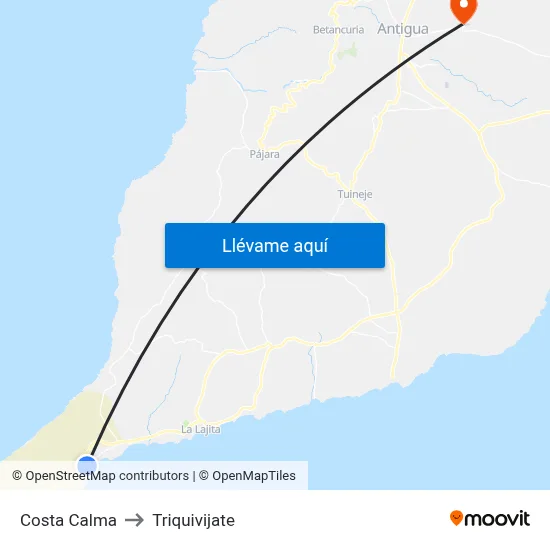 Costa Calma to Triquivijate map