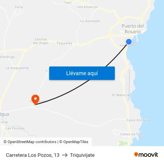 Carretera Los Pozos, 13 to Triquivijate map