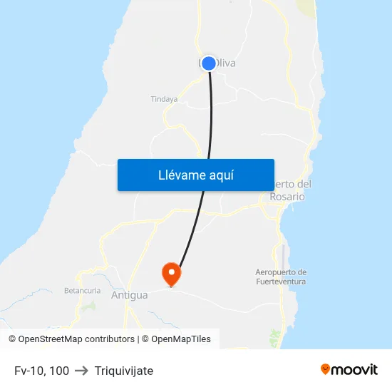 Fv-10, 100 to Triquivijate map