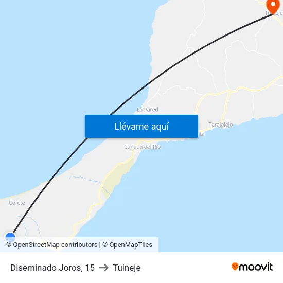 Diseminado Joros, 15 to Tuineje map
