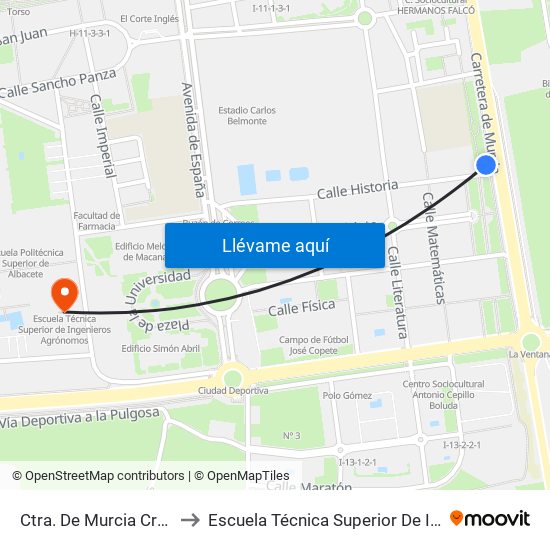 Ctra. De Murcia Cruce C/ Historia) to Escuela Técnica Superior De Ingenieros Agrónomos map