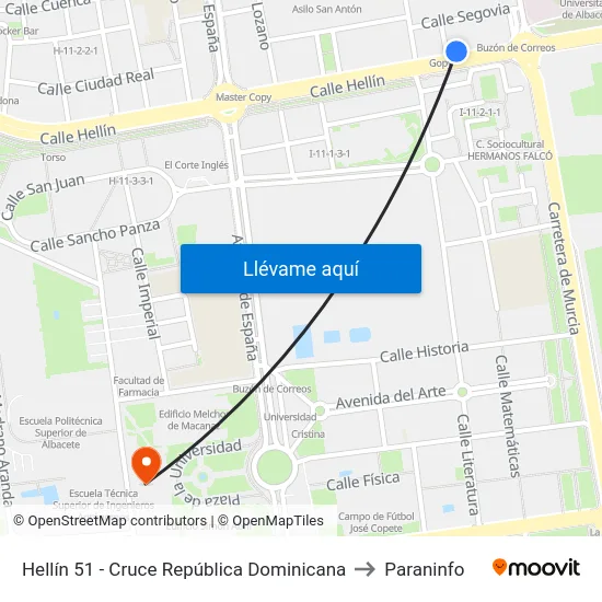 Hellín 51 - Cruce República Dominicana to Paraninfo map