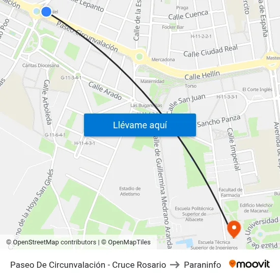 Paseo De Circunvalación - Cruce Rosario to Paraninfo map