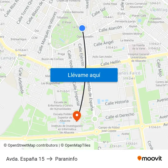 Avda. España 15 to Paraninfo map