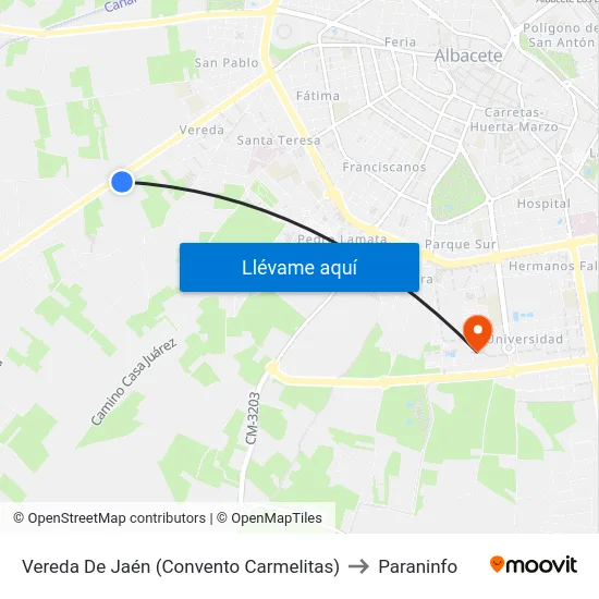 Vereda De Jaén (Convento Carmelitas) to Paraninfo map