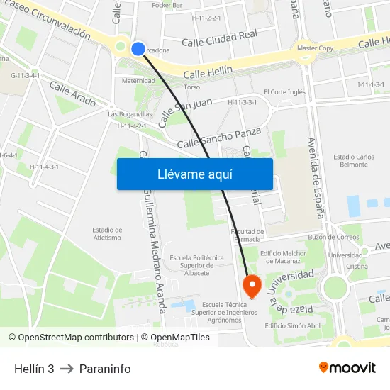 Hellín 3 to Paraninfo map