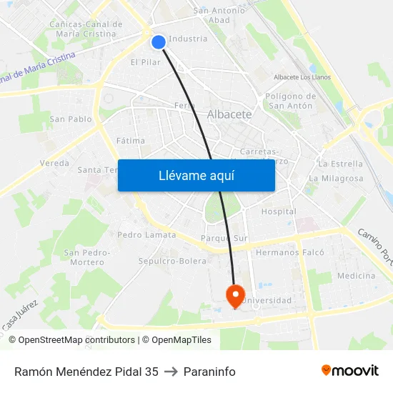 Ramón Menéndez Pidal 35 to Paraninfo map