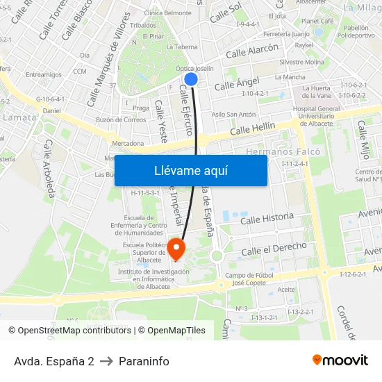 Avda. España 2 to Paraninfo map