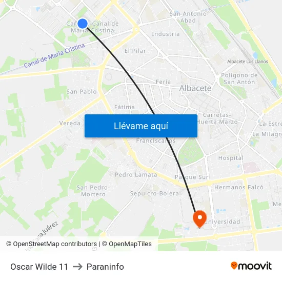 Oscar Wilde 11 to Paraninfo map