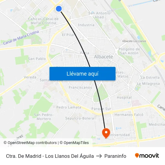 Ctra. De Madrid - Los Llanos Del Águila to Paraninfo map