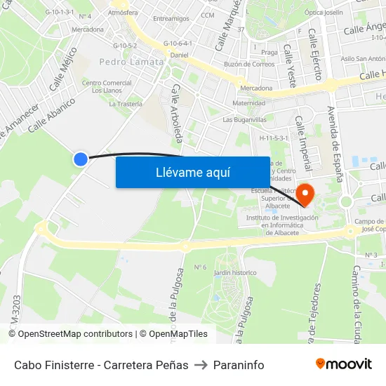 Cabo Finisterre - Carretera Peñas to Paraninfo map