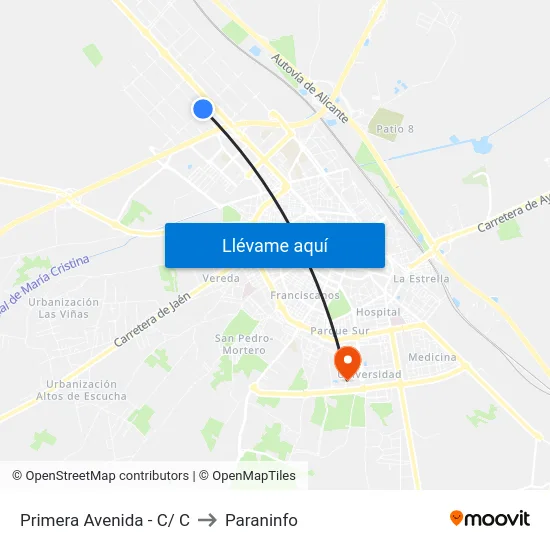 Primera Avenida - C/ C to Paraninfo map