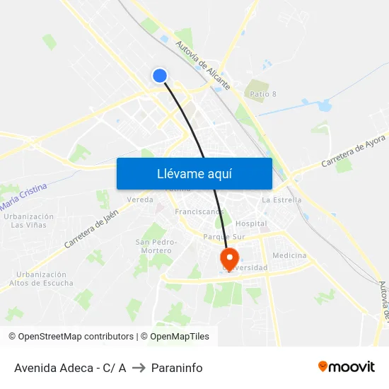 Avenida Adeca - C/ A to Paraninfo map