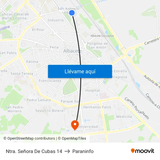 Ntra. Señora De Cubas 14 to Paraninfo map