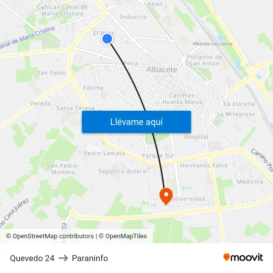 Quevedo 24 to Paraninfo map