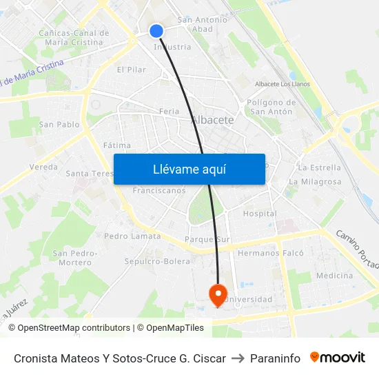Cronista Mateos Y Sotos-Cruce G. Ciscar to Paraninfo map