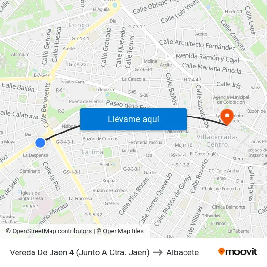 Vereda De Jaén 4 (Junto A Ctra. Jaén) to Albacete map