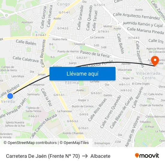 Carretera De Jaén (Frente Nº 70) to Albacete map