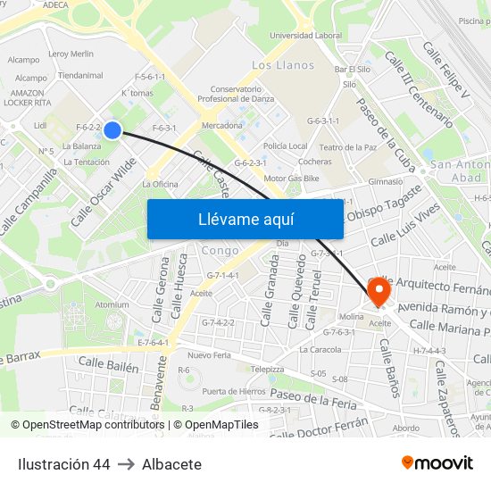 Ilustración 44 to Albacete map