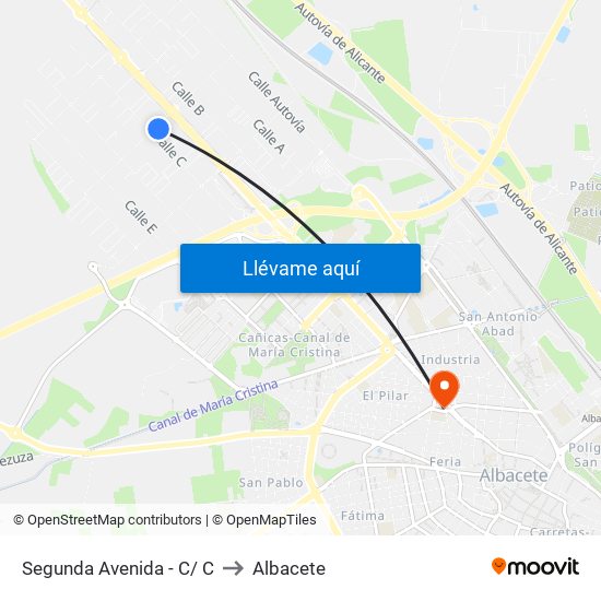 Segunda Avenida - C/ C to Albacete map