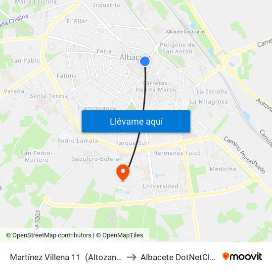 Martínez Villena 11  (Altozano) to Albacete DotNetClub map