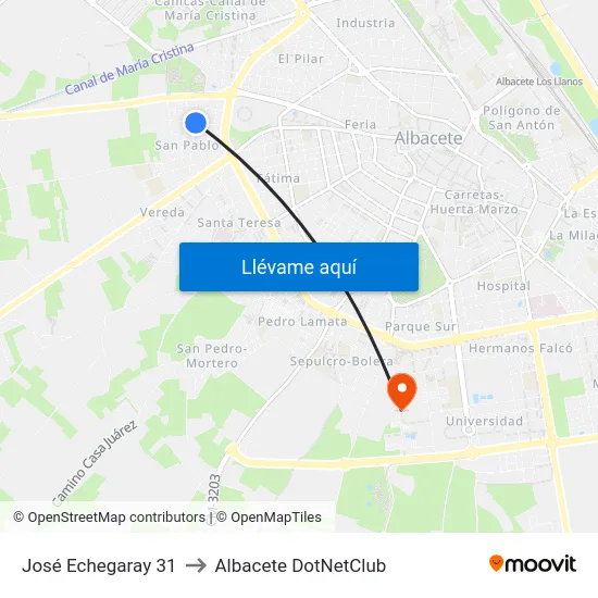 José Echegaray 31 to Albacete DotNetClub map