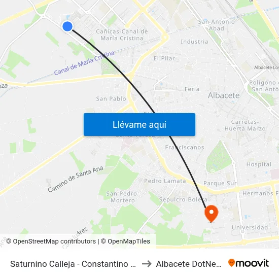 Saturnino Calleja - Constantino Romero to Albacete DotNetClub map