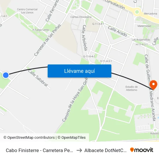 Cabo Finisterre - Carretera Peñas to Albacete DotNetClub map