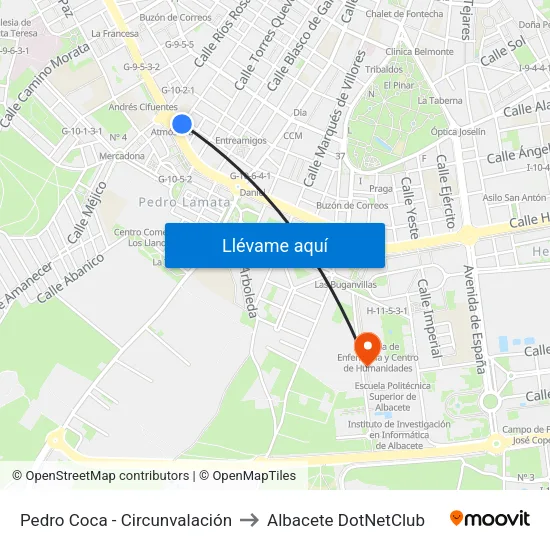 Pedro Coca - Circunvalación to Albacete DotNetClub map