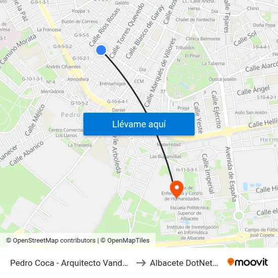 Pedro Coca - Arquitecto Vandelvira to Albacete DotNetClub map