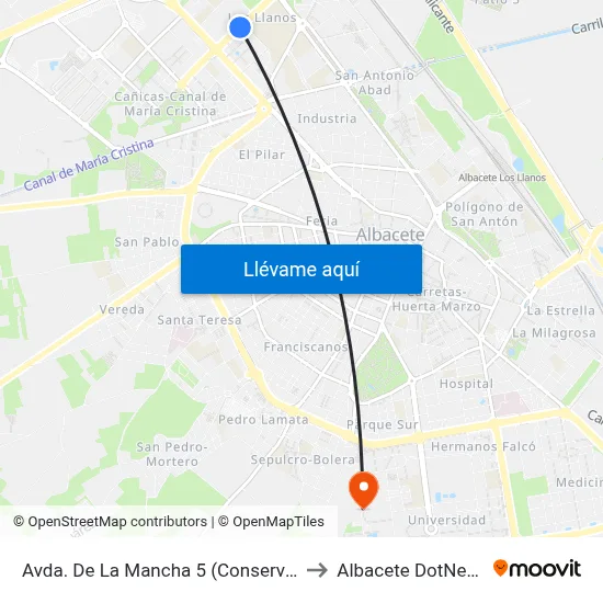 Avda. De La Mancha 5 (Conservatorio)) to Albacete DotNetClub map