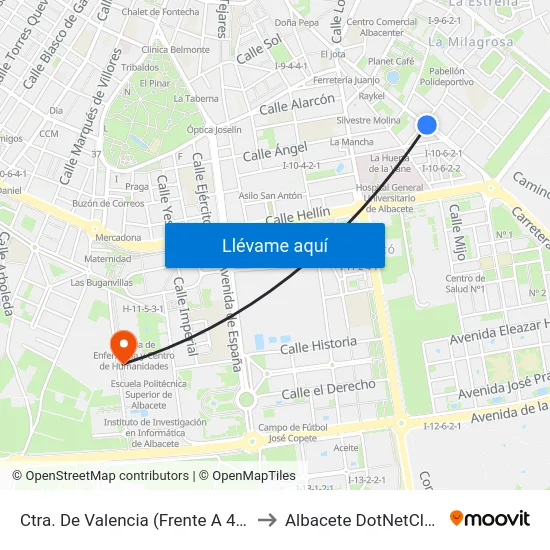 Ctra. De Valencia (Frente A 40) to Albacete DotNetClub map